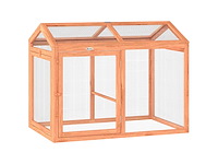 Houten kippenhok met zitstok en dubbele deuren, modulair tuinkippenhok 104 x 70,5 x 84 cm - afbeelding 2 van  5
