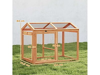 Houten kippenhok met zitstok en dubbele deuren, modulair tuinkippenhok 104 x 70,5 x 84 cm - afbeelding 3 van  5