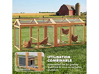 Houten kippenhok met zitstok en dubbele deuren, modulair tuinkippenhok 104 x 70,5 x 84 cm - afbeelding 5 van  5