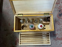 Houten kistje met alcoholmeter/hydrometer - afbeelding 3 van  3