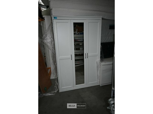 Houten kleerkast met spiegel - afbeelding 2 van  6