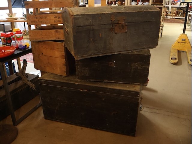 Houten koffers (x3) - afbeelding 1 van  5