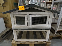 Houten konijnenhok - afbeelding 1 van  3