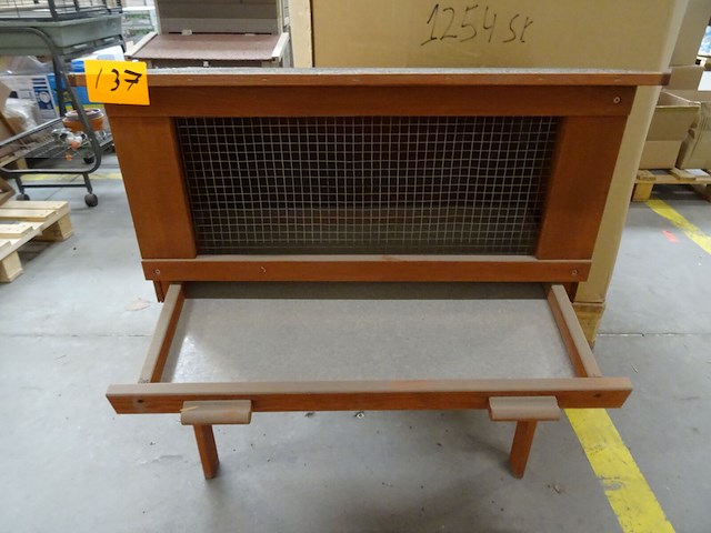 Houten konijnenhok - afbeelding 2 van  4