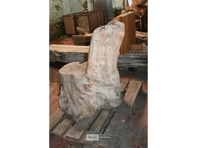 Houten kunstwerk / stoel - afbeelding 5 van  5