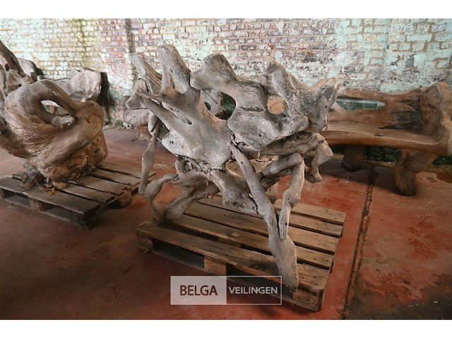 Houten kunstwerk / zitbank - afbeelding 3 van  5