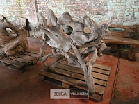 Houten kunstwerk / zitbank - afbeelding 3 van  5