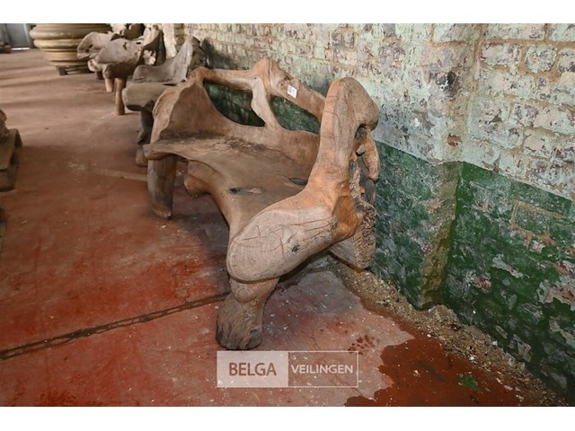 Houten kunstwerk / zitbank - afbeelding 2 van  5