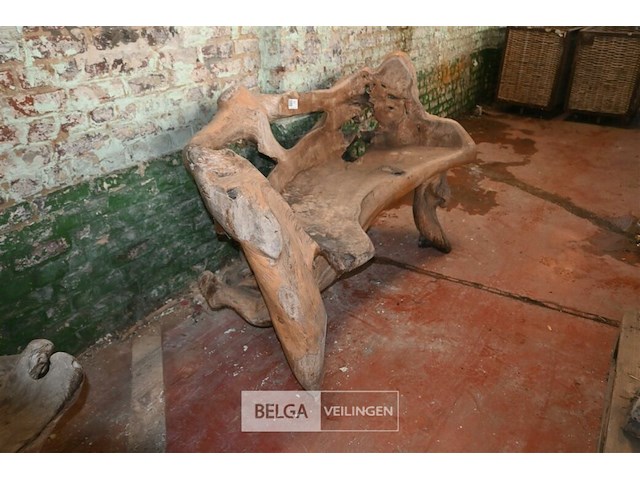 Houten kunstwerk / zitbank - afbeelding 3 van  5