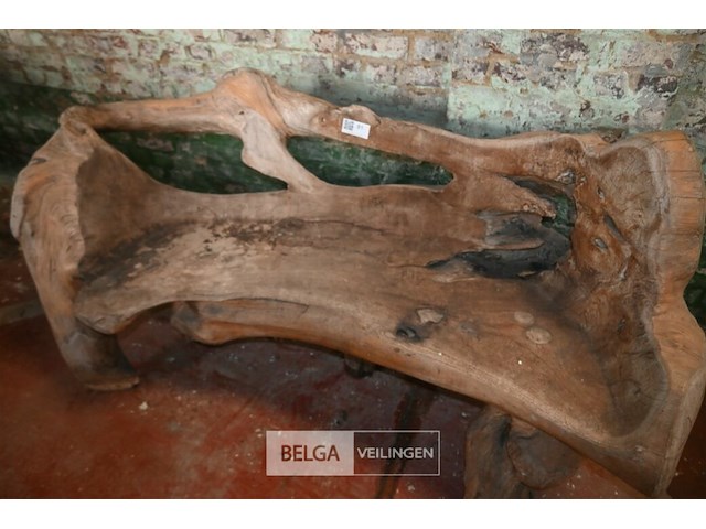 Houten kunstwerk / zitbank - afbeelding 4 van  5