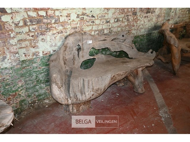 Houten kunstwerk / zitbank - afbeelding 3 van  5