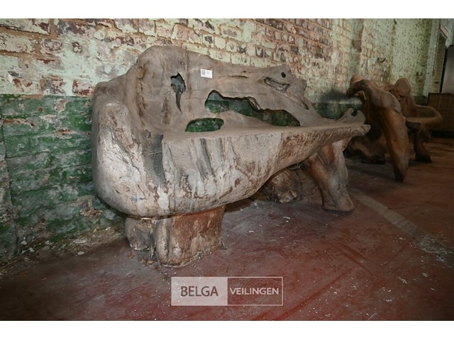 Houten kunstwerk / zitbank - afbeelding 5 van  5