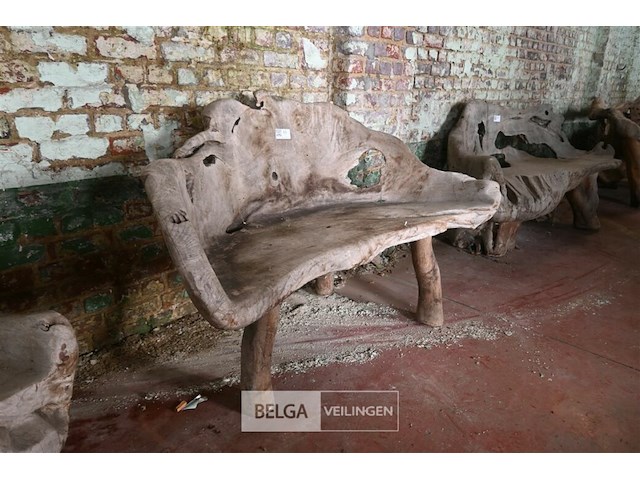 Houten kunstwerk / zitbank - afbeelding 3 van  5