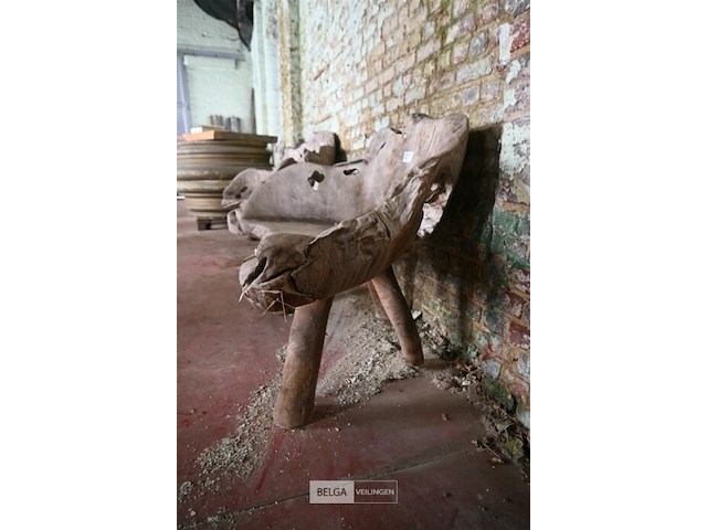 Houten kunstwerk / zitbank - afbeelding 4 van  5