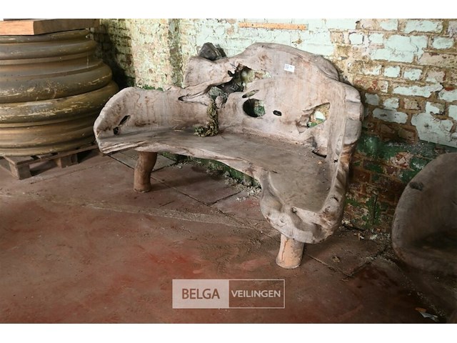 Houten kunstwerk / zitbank - afbeelding 1 van  5