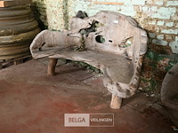 Houten kunstwerk / zitbank - afbeelding 1 van  5