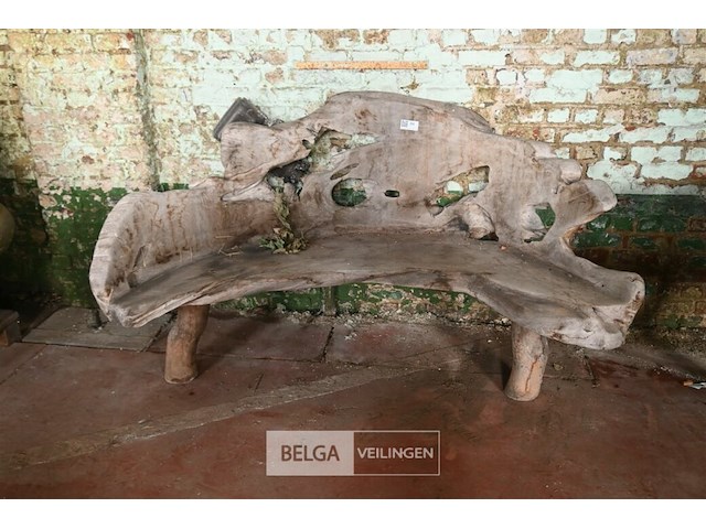 Houten kunstwerk / zitbank - afbeelding 2 van  5