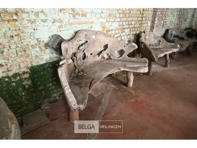 Houten kunstwerk / zitbank - afbeelding 3 van  5