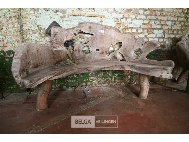 Houten kunstwerk / zitbank - afbeelding 4 van  5