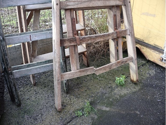 Houten ladder (x3) - afbeelding 2 van  4