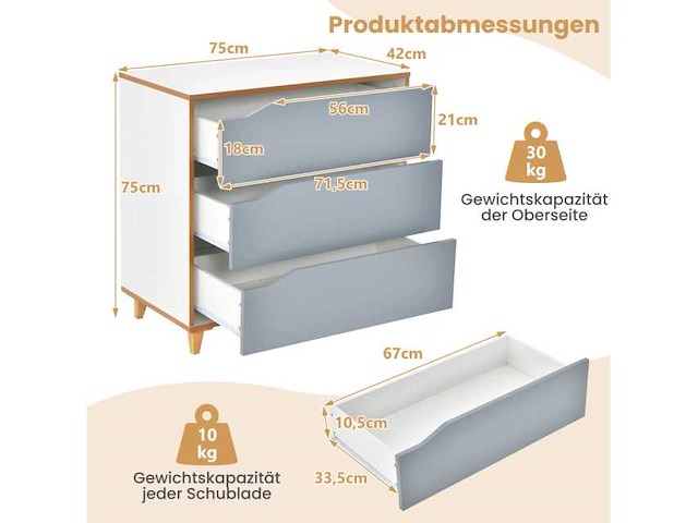 Houten ladekast voor slaapkamer - afbeelding 4 van  6