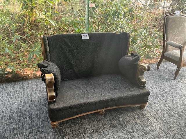 Houten lage 2-zits zetel - afbeelding 1 van  4