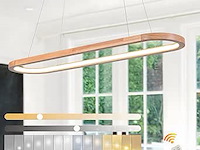 Houten led kroonluchters ovaal hout, 90cm - afbeelding 1 van  4