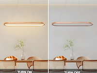 Houten led kroonluchters ovaal hout, 90cm - afbeelding 3 van  4