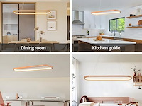 Houten led kroonluchters ovaal hout, 90cm - afbeelding 4 van  4