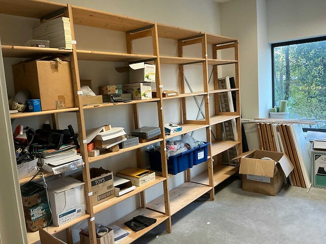 Houten magazijnrek (2x) - afbeelding 1 van  12