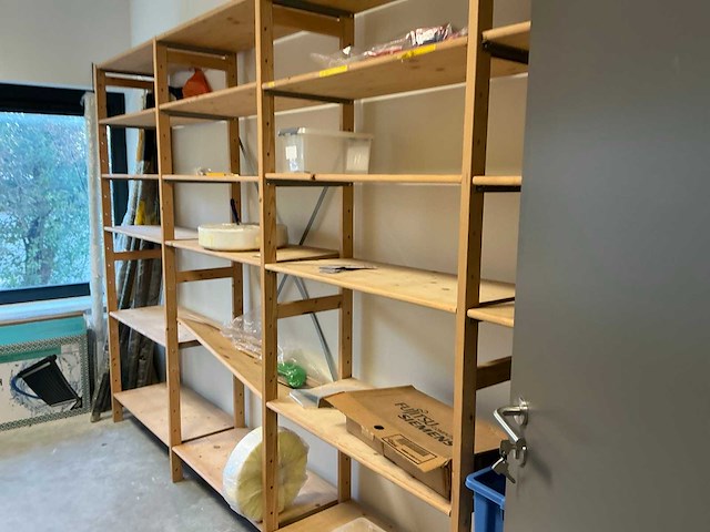 Houten magazijnrek (2x) - afbeelding 5 van  12