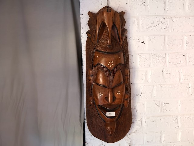 Houten masker - afbeelding 1 van  4