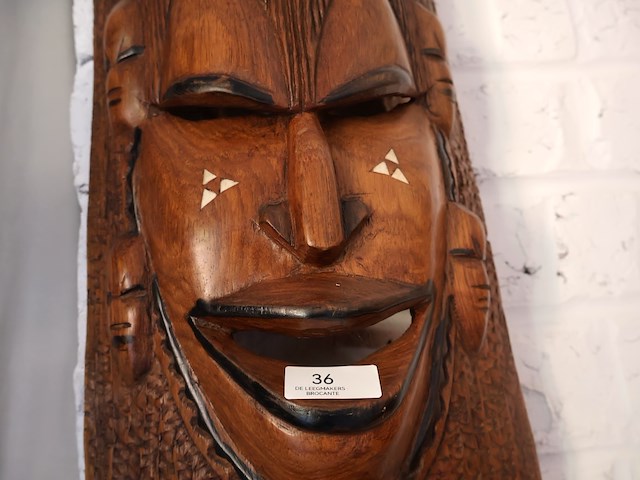 Houten masker - afbeelding 2 van  4