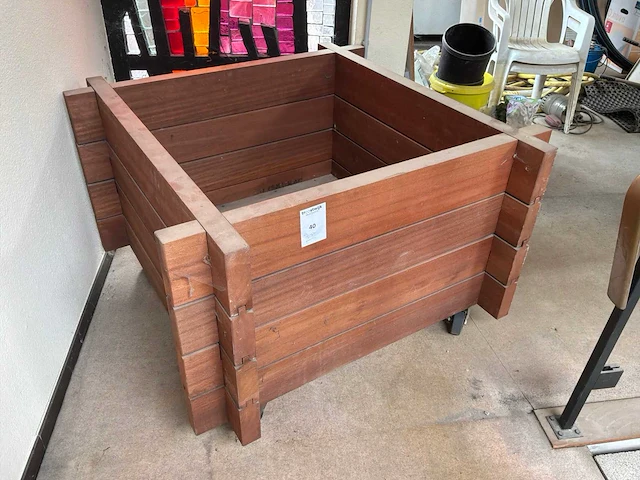 Houten mobiele bloembak (8x) - afbeelding 1 van  4