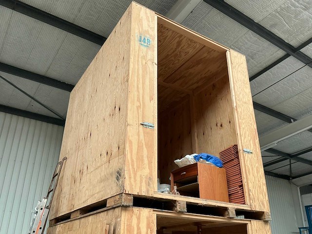 Houten opslagbox (2x) - afbeelding 1 van  4
