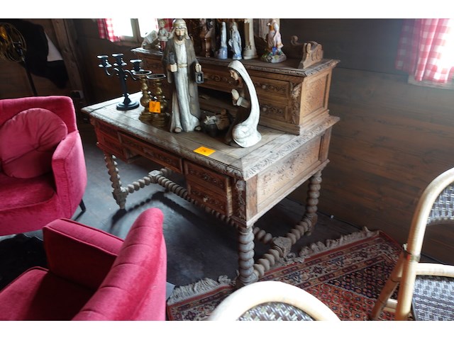 Houten oude bureau - afbeelding 2 van  5