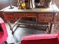 Houten oude bureau - afbeelding 3 van  5