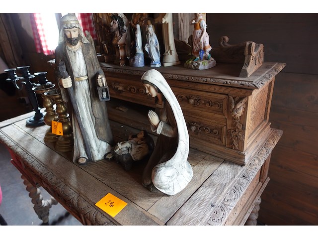 Houten oude bureau - afbeelding 4 van  5