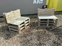 Houten palletbanken (11x) - afbeelding 1 van  8