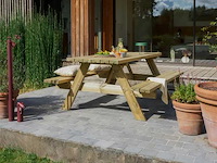 Houten picknickbostafel 6 personen - afbeelding 1 van  7