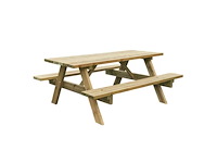 Houten picknickbostafel 6 personen - afbeelding 3 van  7