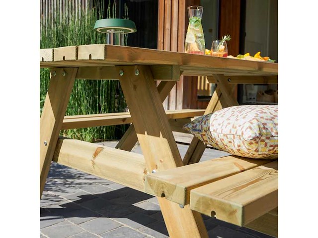 Houten picknickbostafel 6 personen - afbeelding 5 van  7