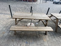 Houten picknicktafel met parasolvoet coca-cola - afbeelding 2 van  9