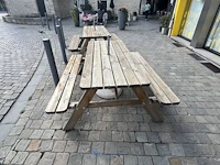 Houten picknicktafel met parasolvoet coca-cola - afbeelding 3 van  9