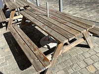 Houten picknicktafel met parasolvoet coca-cola - afbeelding 4 van  8
