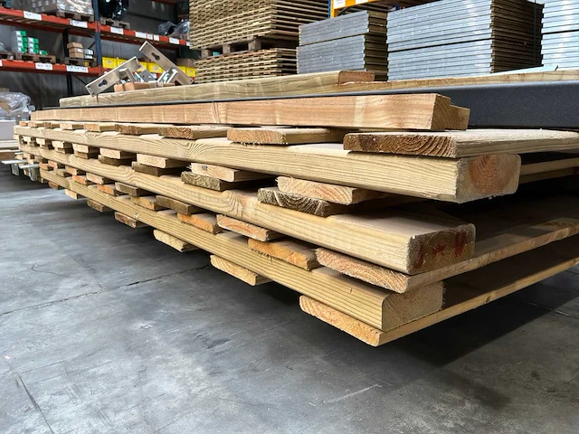 Houten poort met slot (2x) - afbeelding 6 van  6