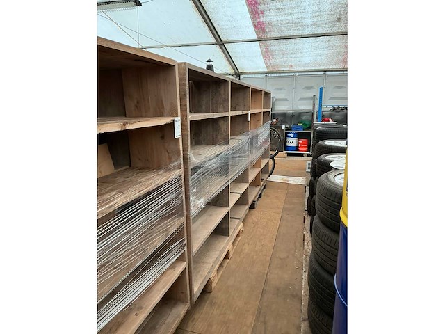 Houten presentatie rek (2x) - afbeelding 2 van  2