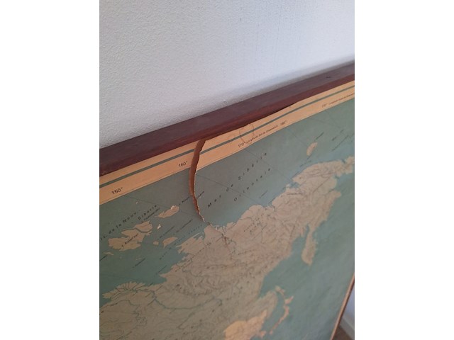 Houten rek + landkaart - afbeelding 3 van  3