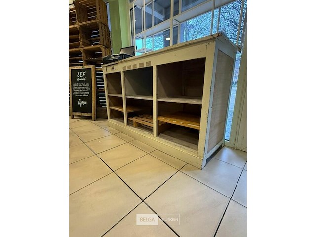 Houten rek/balie l190 cm - afbeelding 1 van  3