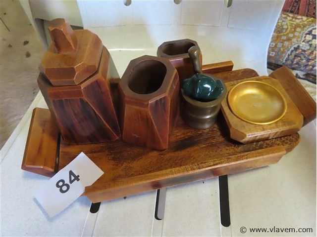 Houten rokerssetje - afbeelding 1 van  3